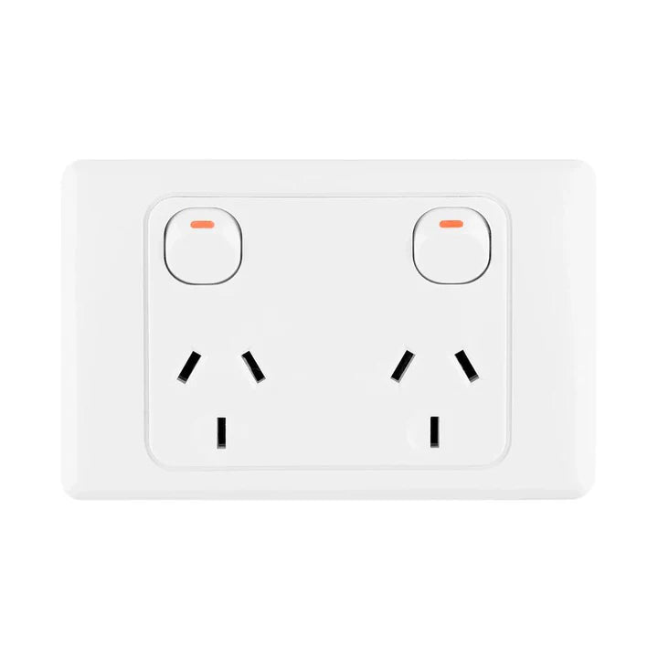 Double Pole 10A Double GPO PowerPoint White