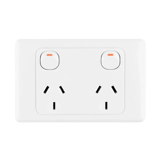 Double Pole 10A Double GPO PowerPoint White