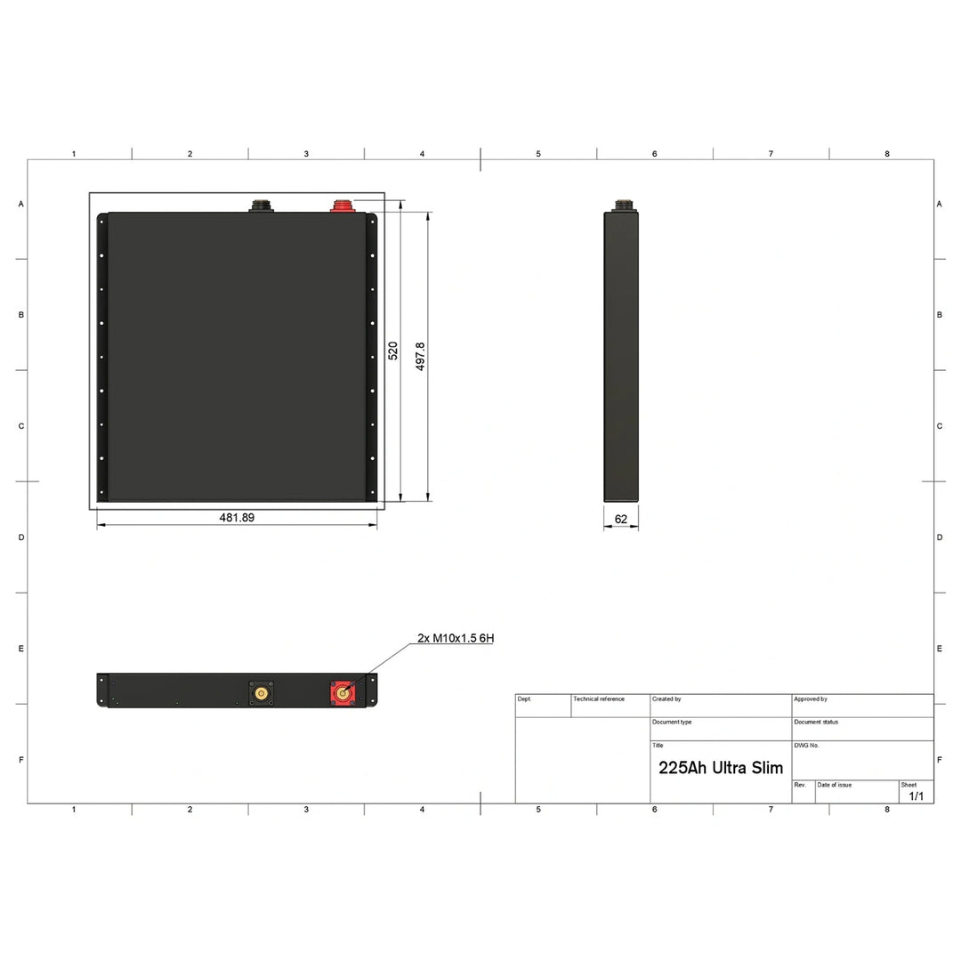 Shervey S3 Ultra Slim LiFePO4 Battery 12V 225AH