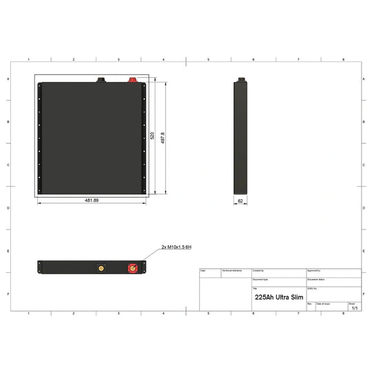 Shervey S3 Ultra Slim LiFePO4 Battery 12V 225AH