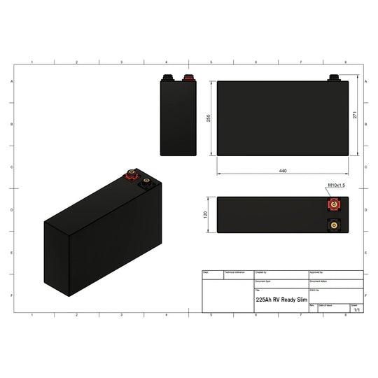 Shervey S3 RVReady Slim LiFePO4 Battery 12V 225AH