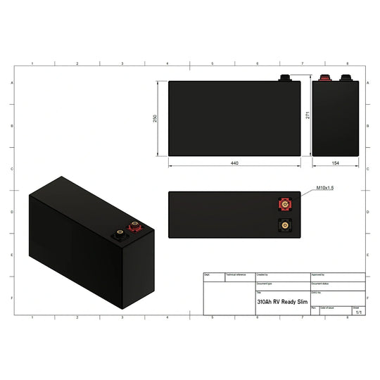 Shervey S3 RVReady Slim LiFePO4 Battery 12V 310AH